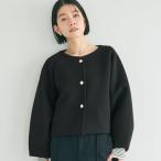 コカ coca バウンススウェットクロップド金ボタンジャケット (Black)