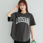 コカ coca OE天竺テールカットカレッジビッグTシャツ (Charcoal)