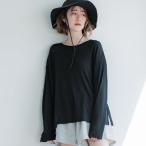 コカ coca シアージョーゼットオーバーTシャツ (Black)