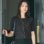 ショッピングcoca コカ coca ゴールドボタン 半袖ニットカーディガン （Charcoal）
