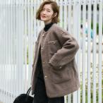 コカ coca プードルボアノーカラーコート （Brown）