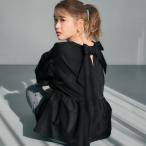 コカ coca パリフワバックリボンブラウス (Black)