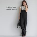 コカ coca カットジョーゼットバックリボンオールインワン (Black)