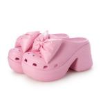 クロックス crocs レディース サンダル 厚底 ミュール リボン Siren Bow Clog 210000 （ピンク）