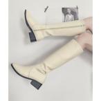 ニナエリナ Nina et Lina スクエアトゥローヒールニーハイブーツ （アイボリー）