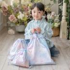 キャサリンコテージ Catherine Cottage 撥水巾着3点セット （レインボー猫・ブルー[RSAX]）