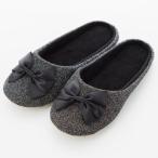 キャサリンコテージ Catherine Cottage 巾着ポーチ付き リボンラメスリッパ （シルバーブラック[SBLK]）