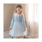 キャサリンコテージ Catherine Cottage レース襟チュールスカートワンピース （長袖・サックス[SAX2]）