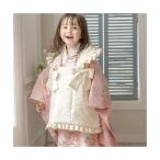 キャサリンコテージ Catherine Cottage フラワーレース着物ワンピ+被布セット （薄ピンク着物×生成被布[PNK]）