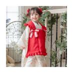 キャサリンコテージ Catherine Cottage フラワーレース着物ワンピ+被布セット （ホワイト着物×紅葉色被布[OWT2]）