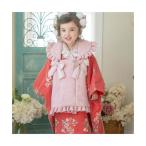 キャサリンコテージ Catherine Cottage フラワーレース着物ワンピ+被布セット （レッド着物×桃色被布[RED]）