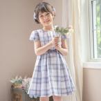 キャサリンコテージ Catherine Cottage ベロアリボンとキャップスリーブのきちんとワンピース （ブルーグレーチェック[H]）