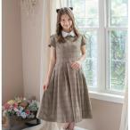 キャサリンコテージ Catherine Cottage チェック柄白襟フォーマルワンピース （ブラウン[BRW]）