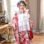 キャサリンコテージ Catherine Cottage チュールフリルエプロン+着物ワンピースセット （いにしえ華車・赤[4]）