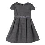キャサリンコテージ Catherine Cottage ベロアリボンとキャップスリーブのきちんとワンピース （グレーチェック[I]）