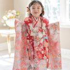 キャサリンコテージ Catherine Cottage 花柄織入り着物ワンピース＆同柄被布セット （いにしえ華車・桃×赤[1]）