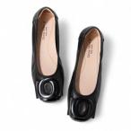 ドナミス Dona Miss バックル付き楽ちんフラットパンプス （BK）