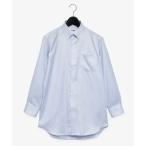 ショッピング安 ダーバン D'URBAN 【ネックスリーブ】ブルーバスケットドレスシャツ(形安) （サックス）