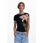 ショッピングモロッコ デシグアル Desigual オーキッド半袖Tシャツ （グレー/ブラック）