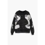 ショッピングミニー デシグアル Desigual ミッキーとミニーマウスのスウェット （グレー/ブラック）