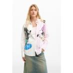 ショッピングミニー デシグアル Desigual ミッキーとミニーマウスのシャツ （ホワイト）