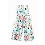 デシグアル Desigual マキシ花柄 パンツ (ホワイト)