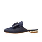 ダイアナ DIANA リボンローファーミュール （ダークブルー生地）