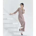 ドレスプラス DRESS+ パーティー 結婚式 ジャンプスーツ パンツドレス レース袖 オールインワン2way （アッシュ）