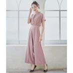 ドレスプラス DRESS+ ジャンプスーツ パンツドレス ポケット付き 結婚式 (ピンク)