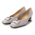 ショッピング牛革 エスプレッソ Espresso 楽ちん 牛革デザインバックル コンフォートパンプス （Sグレー）