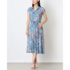 閉店セール★エジェリ EGERIE Paris 大人のタウン柄ワンピ （ブルー）