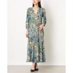 閉店セール★エジェリ EGERIE Paris 大人のきれいめロングワンピ （ブルー）