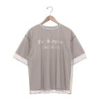エグランティーヌ EGLANTINE チュール重ね ロゴカットソー 半袖Tシャツ