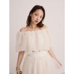 エイミーイストワール eimy istoire パールスタッズオフショルブラウス (WHITE)