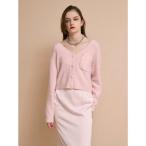 エイミーイストワール EIMY ISTOIRE ブークレニットカーディガン （PINK）