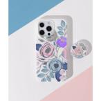 エモニーク emonique iPhone 花柄 マーブルデザイン ホルダー付き TPU スマホケース 【12/12pro/13/13pro/SE/S