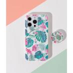 エモニーク emonique iPhone 花柄 マーブルデザイン ホルダー付き TPU スマホケース 【12/12pro/13/13pro/SE/S