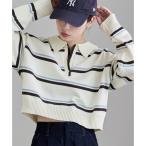 ショッピングボーダー エトル etoll. マルチボーダーショートポロニット （アイボリー）