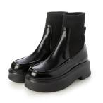 【EVOL/イーボル】 軽量ニット厚底ブーツ IX5540 （ブラック）