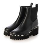 【EVOL/イーボル】 6.5cm厚底ソールサイドゴアショートブーツ IX5512 （ブラックコンビ）