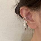 ショッピングイヤーカフ フォースメント Forcement 「横顔、もっと可愛く。編み上げリボンでつくる“余韻のある甘さ”イヤーカフ」ペアイヤーカフ （シルバー）