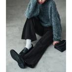  мода письмо Fashion Letter с изнанки флис склеивание легкий flare pants ( черный )