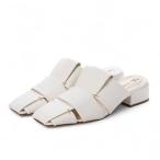 ファビオルスコーニ FABIO RUSCONI スクエアトウグルカミュールサンダル （ホワイト）