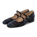 ショッピングコンビ ファビオルスコーニ FABIO RUSCONI ダブルストラップビジューバックルパンプス （ブルーコンビ）