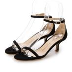 ファビオルスコーニ FABIO RUSCONI ラウンドトゥ ヒールサンダル （ブラック）