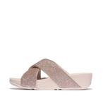 フィットフロップ fitflop fitflop フィットフロップ LULU GLITTERDUST CROSS SLIDES (Nude Rose)