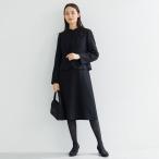 ショッピング喪服 【喪服・礼服】スタンドカラージャケット&セミフレアワンピース/ブラックフォーマルスーツ〈大きいサイズあり〉