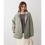 グリーン パークス Green Parks 2WAYニットフードキルティングブルゾン （カーキ）