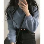 ガーリードール Girly Doll シャギーニットプルオーバー【韓国ファッション】 （ブルー）