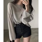 ガーリードール Girly Doll ボートネックサマーニットプルオーバー【韓国ファッション】 （グレー）
